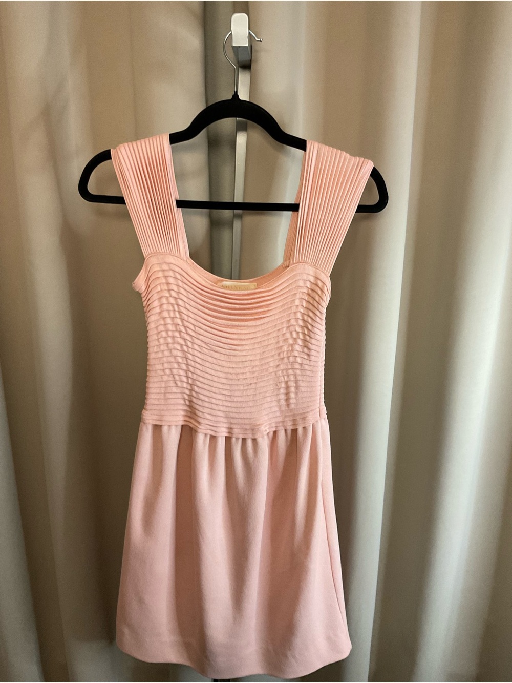 Valentino Soft Pink Pleated Bodice Mini Dress